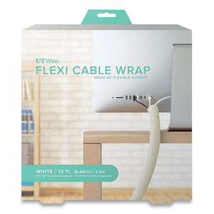 FLEXI CABLE WRAP, 0.5" TO 1" X 12 FT, WHITE by UT Wire