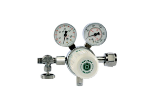 LABORATORY STYLE ADJUSTABLE OXYGEN PRESSURE REGULATOR, CGA 540 NUT AND NIPPLE X MNPT, CHROME PLATED BRASS, 0 TO 15 PSI, 3000 PSI MAX INLET by Western Enterprises