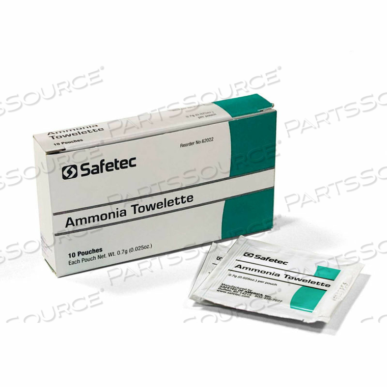 AMMONIA INHALANT WIPES, 10/BOX by Medique