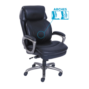 COSSET HIGH-BACK EXECUTIVE CHAIR, SUPPORTS UP TO 275 LB, 18.75" TO 21.75" SEAT HEIGHT, BLACK SEAT/BACK, SLATE BASE by SertaPedic COSSET HIGH-BACK EXECUTIVE CHAIR, SUPPORTS UP TO 275 LB, 18.75" TO 21.75" SEAT HEIGHT, BLACK SEAT/BACK, SLATE BASE by SertaPedic