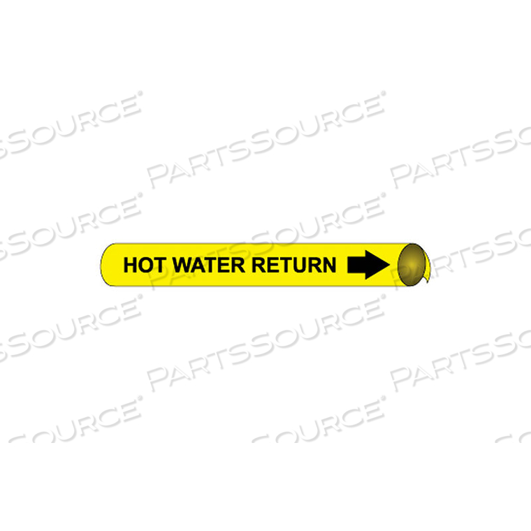 PRECOILED AND STRAP-ON PIPE MARKER - HOT WATER RETURN by National Marker Company PRECOILED AND STRAP-ON PIPE MARKER - HOT WATER RETURN by National Marker Company