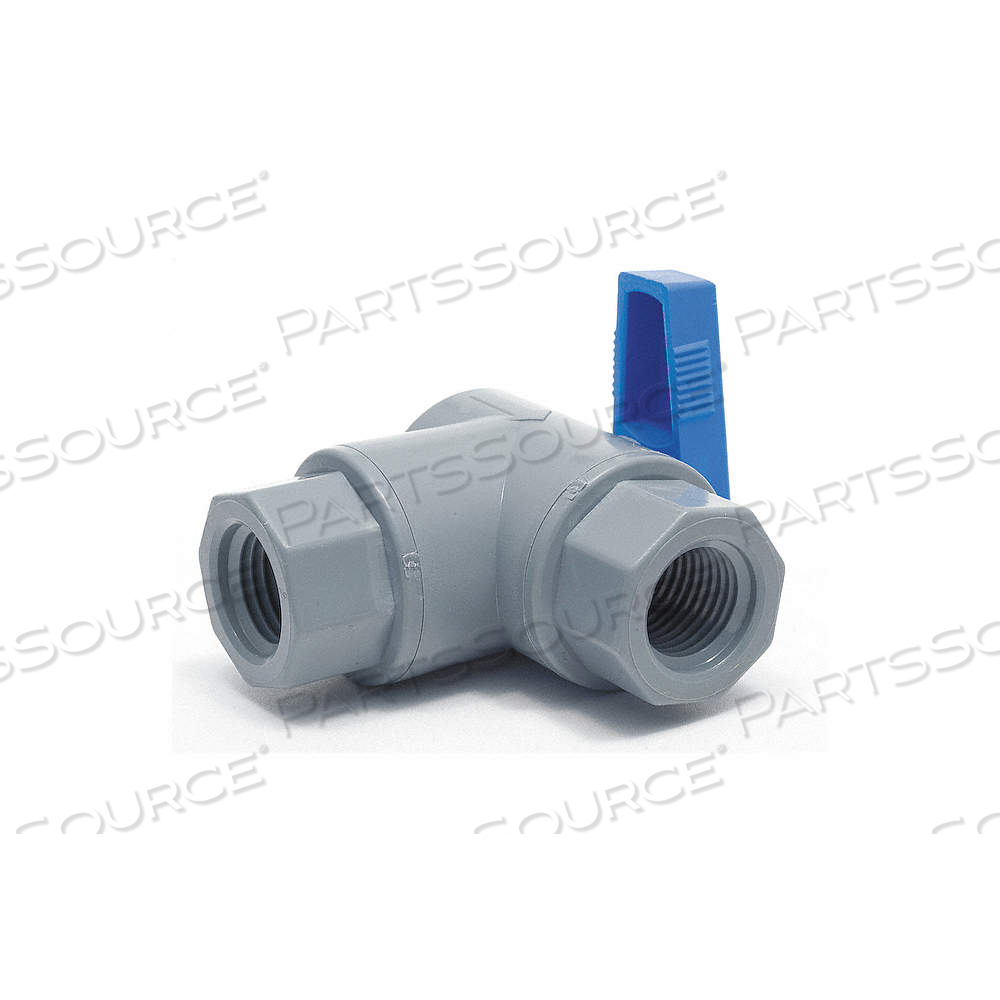 MANUAL TWO-WAY BALL VALVE, 1/4 IN, PVC, ANGLE, FNPT X FNPT, FULL PORT BALL PORT by Approved Vendor MANUAL TWO-WAY BALL VALVE, 1/4 IN, PVC, ANGLE, FNPT X FNPT, FULL PORT BALL PORT by Approved Vendor