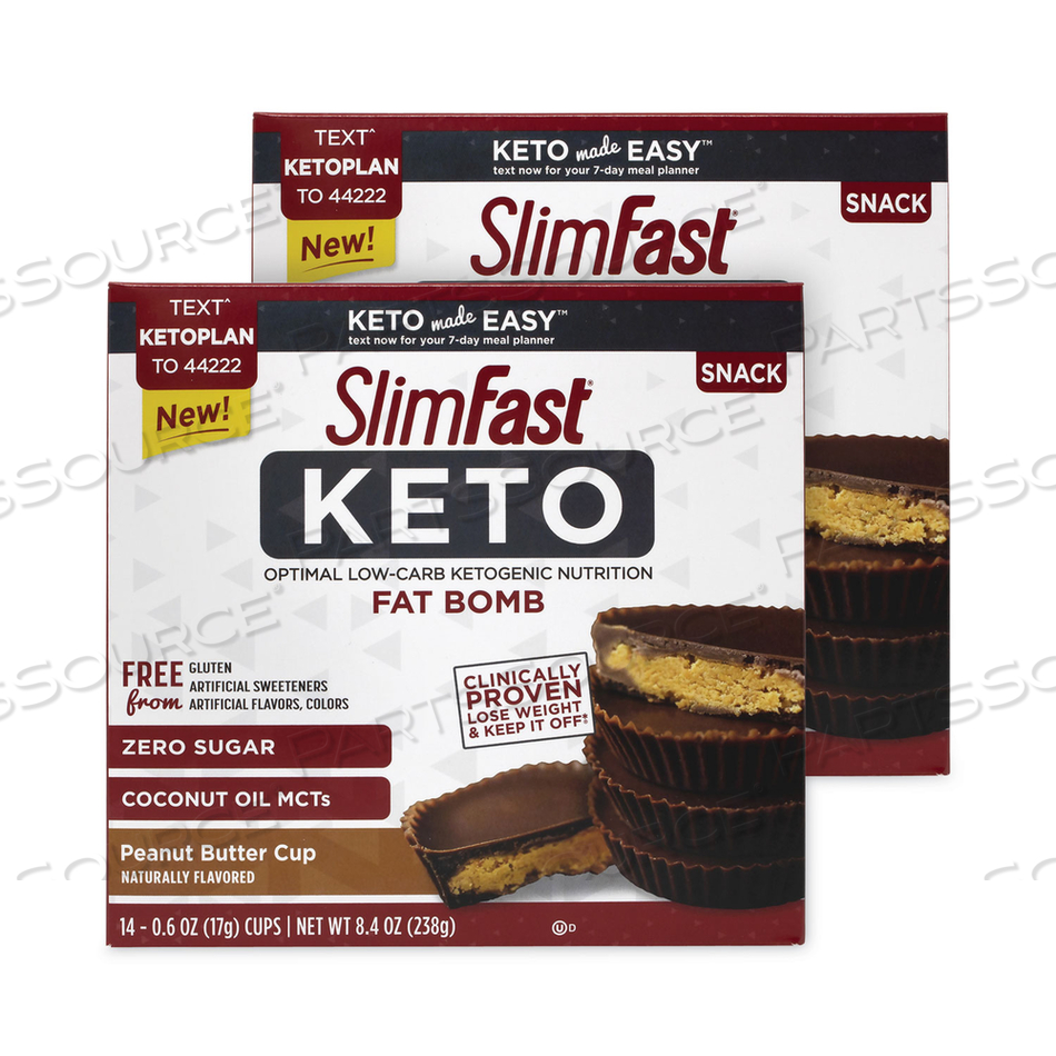 KETO FAT BOMB PEANUT BUTTER CUP, 0.6 OZ BAR, 5 BARS/BOX, 2 BOXES 