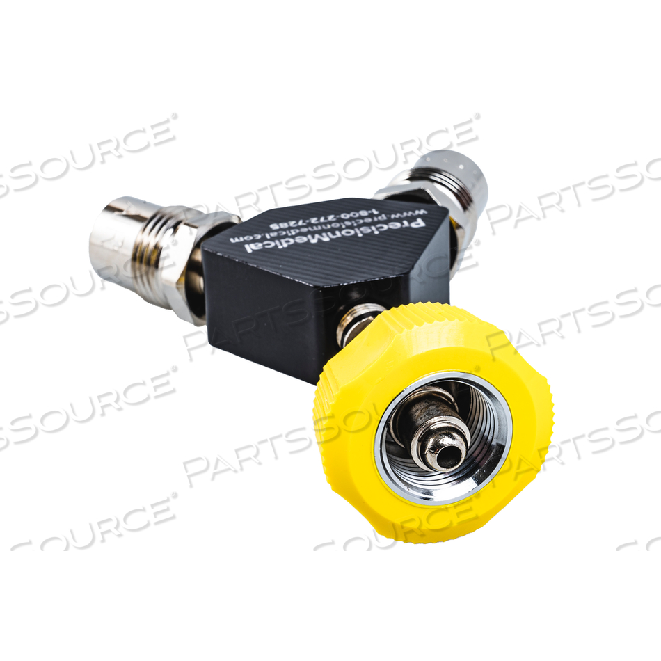 DISS Y BLOCK FEMALE HAND TIGHT INLET BY DISS MALE CHECK VALVE OUTLETS by Precision Medical, Inc.