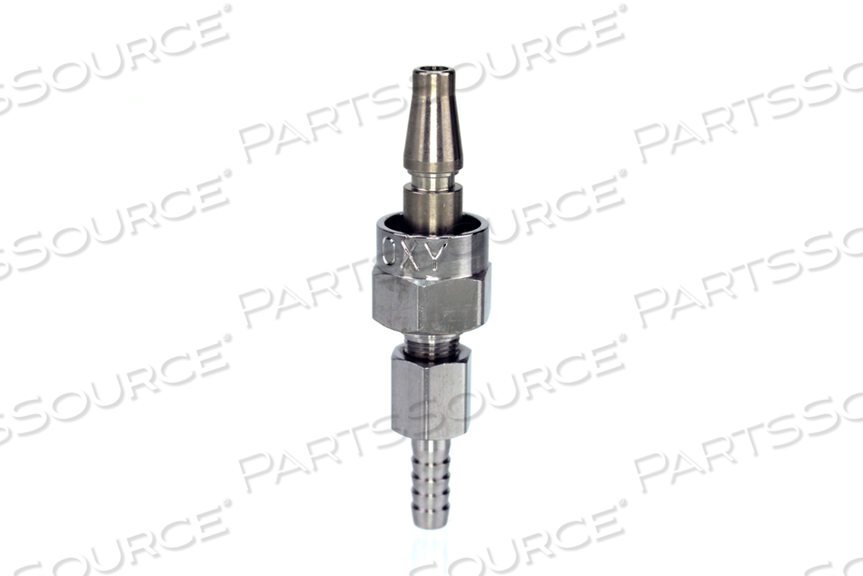 QUICK CONNECT ADAPTER, SWIVEL MALE X 1/4 IN HOSE BARB, GREEN, OXYGEN by Bay Corporation