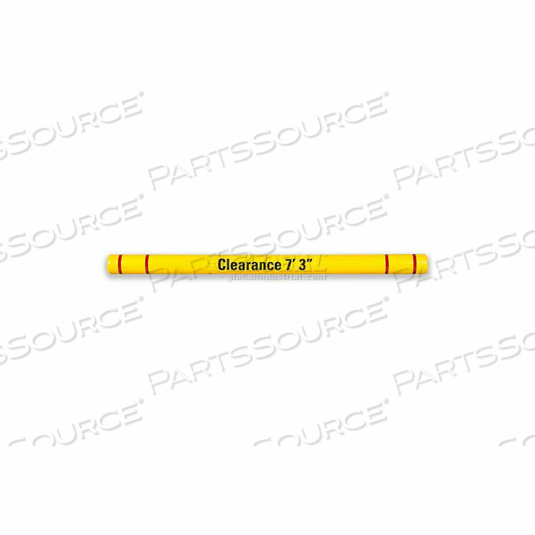 CLEARANCE BAR, 4-1/2"DIA. X 80"L, YELLOW W/RED TAPE & GRAPHICS by Post Guard