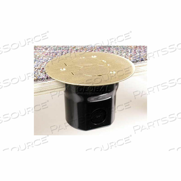 862CK-1/2 FLOOR BOX W/896CK-1/2 CARPET, BRASS COVER by Wiremold