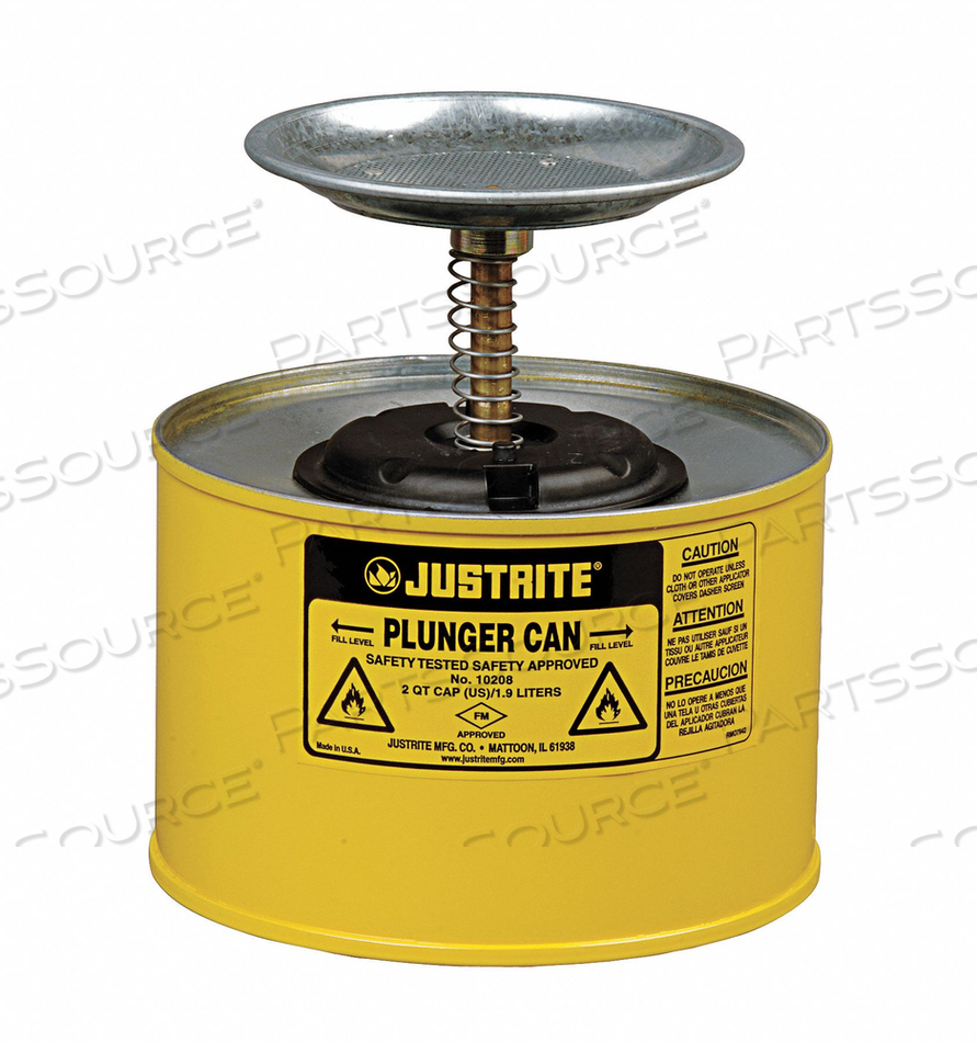 PLUNGER CAN, 2-QUART, YELLOW by Justrite