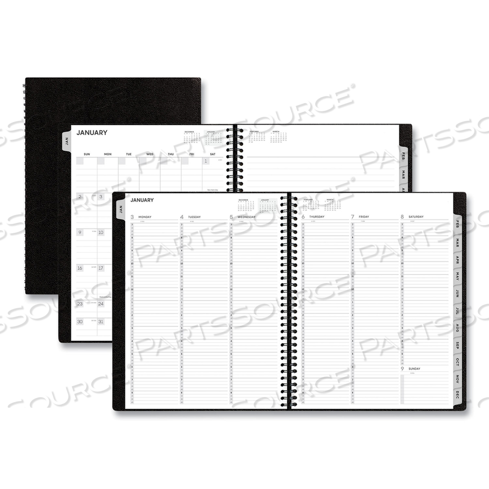 ALIGNED WEEKLY/MONTHLY APPOINTMENT PLANNER, 11 X 8.25, BLACK COVER, 12-MONTH (JAN TO DEC): 2023 