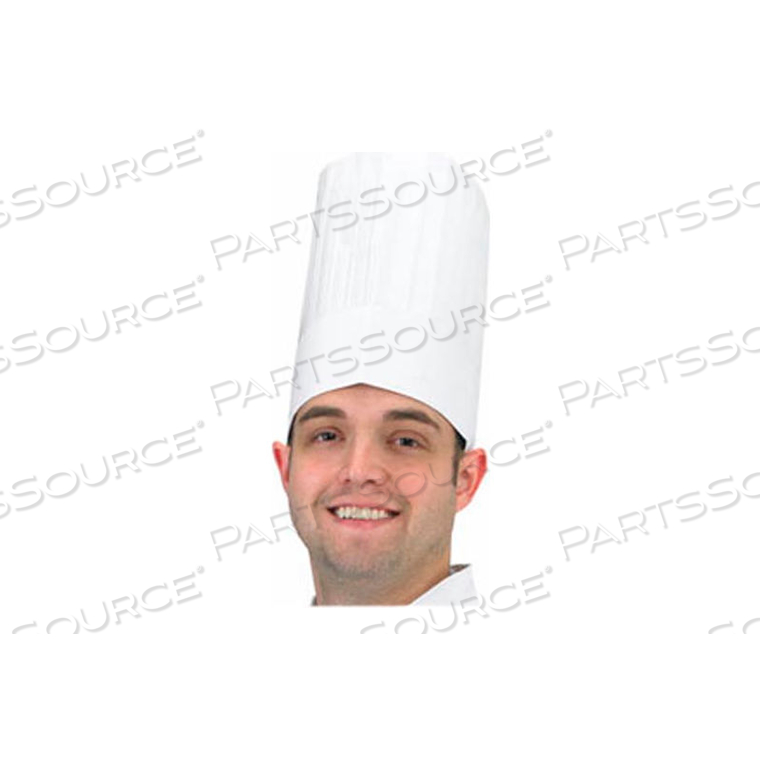 CREWWARE - DISPOSABLE CHEF'S HAT WITH SWEATBAND, 9" TALL, WHITE, QTY. 100 