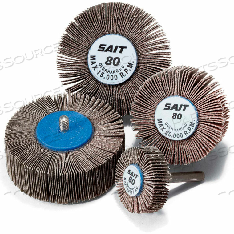 2A FLAP WHEEL 3" X 2" X 1/4" 80 GRIT ALUMINUM OXIDE by United Abrasives-Sait