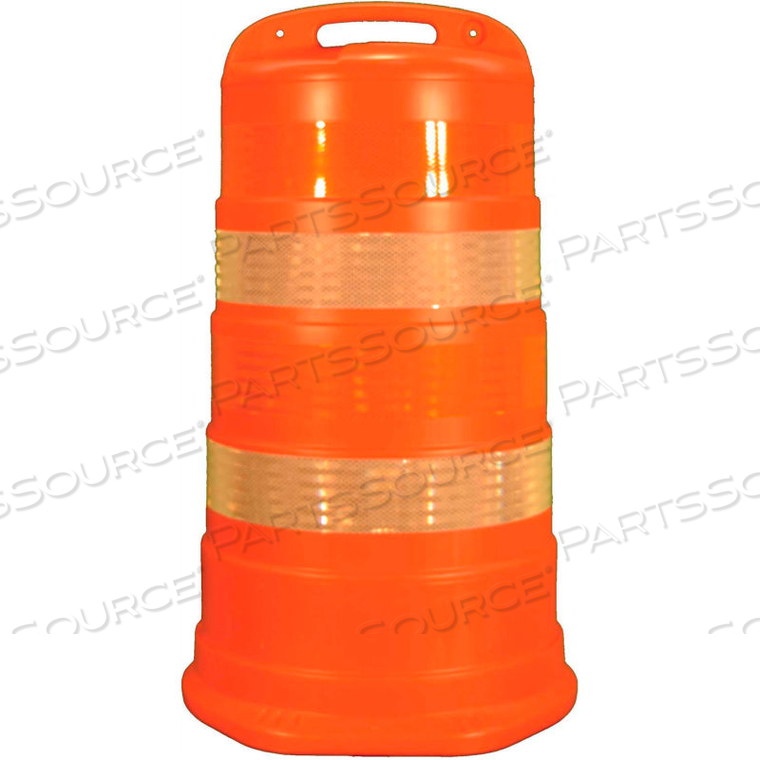 TRAFFIC BARREL DRUM WITH (4) 4" HIGH INTENSITY STRIPES, LDPE by Cortina TRAFFIC BARREL DRUM WITH (4) 4" HIGH INTENSITY STRIPES, LDPE by Cortina