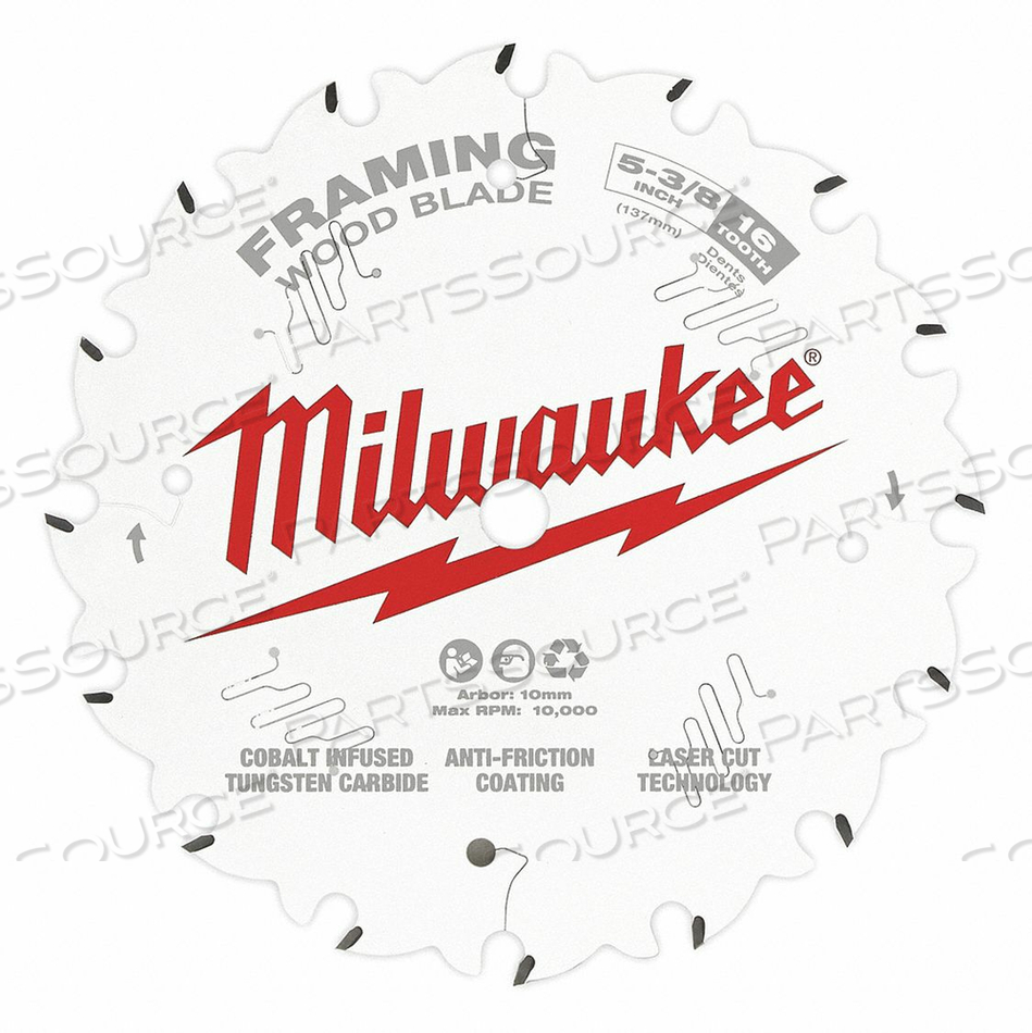 CIRCULAR SAW BLADE BLADE DIA 5-3/8 IN. by Milwaukee Electric Tools CIRCULAR SAW BLADE BLADE DIA 5-3/8 IN. by Milwaukee Electric Tools