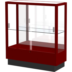 HERITAGE DISPLAY CASE CORDOVAN, MIRROR BACK 36"W X 14"D X 40"H by Waddell Display