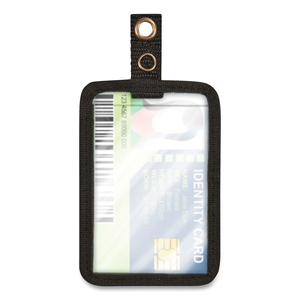 MYID LEATHER ID BADGE HOLDER, VERTICAL/HORIZONTAL, 2.5 X 4, BLACK by Cosco