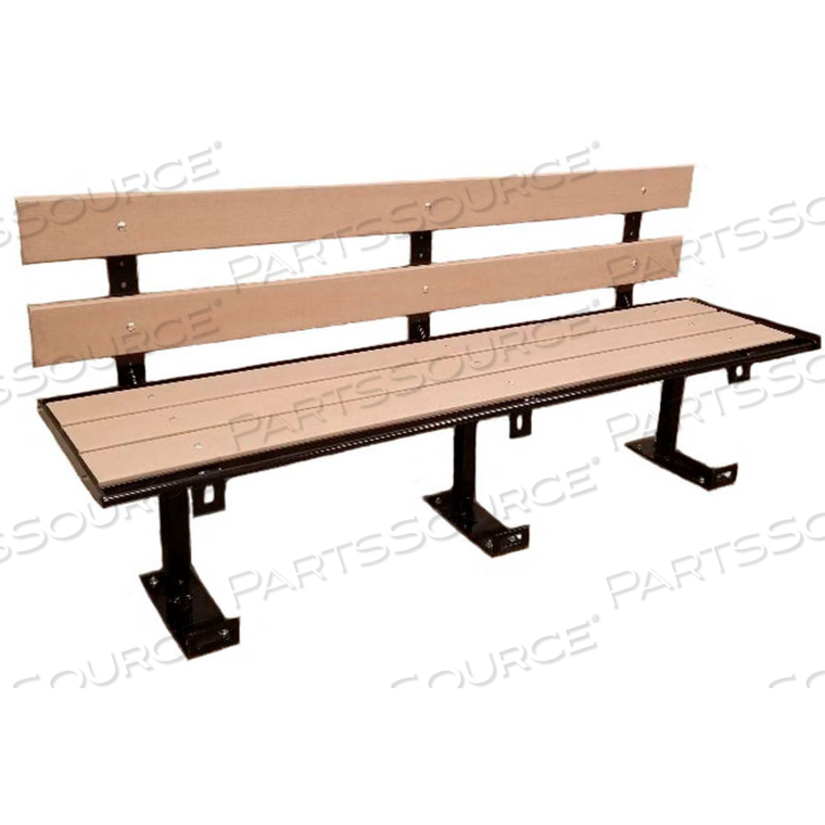 7-FT.ADA COMPOSITE LUMBER SEATING WITH BACKREST - PUTTY 