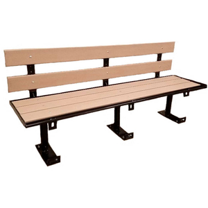 7-FT.ADA COMPOSITE LUMBER SEATING WITH BACKREST - PUTTY by Prisoner Bench LLC