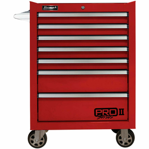 PRO II SERIES 27"W X 24-1/2"D X 39"H 7 DRAWER RED ROLLER TOOL CABINET by Homak Manufacturing