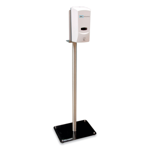 HAND SANITIZER STAND WITH HANDS FREE DISPENSER, 1,000 ML, 12 X 16 X 51, SILVER/WHITE/BLACK by BK Resources, Inc.