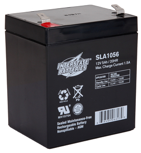 BATTERY, SEALED, REPLACEMENT, 2.76IN WIDTH, 3.94IN HEIGHT, FASTON, 3.54IN LENGTH, 5AH CAPACITY, LEAD ACID CHEMISTRY, 12V VOLTAGE RATING by Interstate All Battery