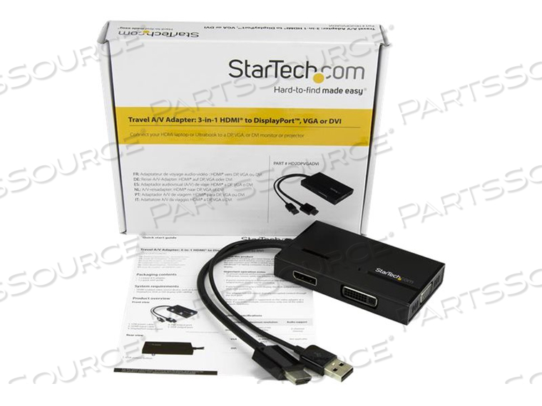 TRAVEL A/V ADAPTER: HDMI TO DISPLAYPORT VGA OR DVI - 1920X1200 - VIDEO CONVERTER - HDMI by StarTech.com Ltd.