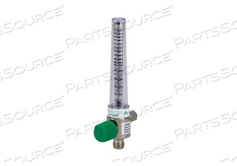 CHROME FLOWMETER, 0 TO 15 LPM, DISS FEMALE HEX NUT, 50 PSI, OXYGEN, POLYCARBONATE, +/-0.25 TO 0.5 LPM, 70 DEG F by Precision Medical, Inc. CHROME FLOWMETER, 0 TO 15 LPM, DISS FEMALE HEX NUT, 50 PSI, OXYGEN, POLYCARBONATE, +/-0.25 TO 0.5 LPM, 70 DEG F by Precision Medical, Inc.