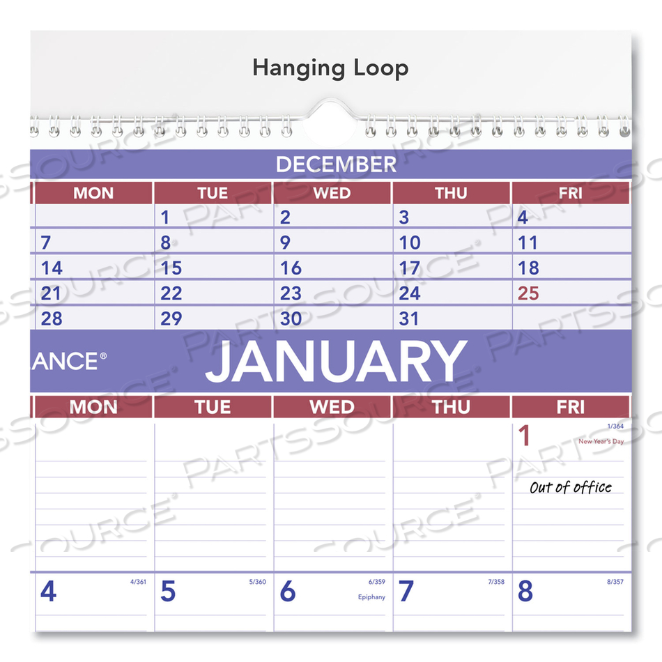 THREE-MONTH WALL CALENDAR, 15.5 X 22.75, WHITE SHEETS, 12-MONTH (JAN TO DEC): 2023 by At-A-Glance