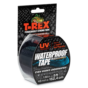 WATERPROOF TAPE, 3" CORE, 2" X 5 FT, BLACK by T Rex