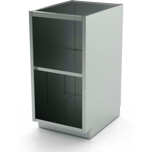 STAINLESS STEEL BASE CABINET, OPEN, 1 SHELF, 30"W X 21"D X 36"H by Aero Manufacturing Co.