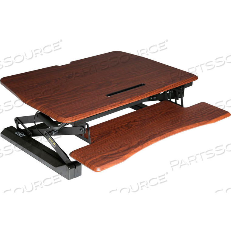 AIRLIFT PNEUMATIC SIT-TO-STAND ADJUSTABLE DESKTOP CONVERTER, WALNUT 