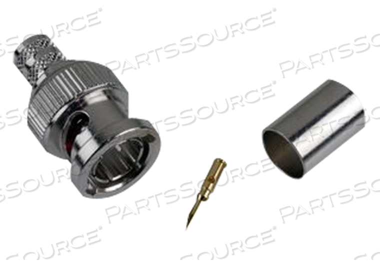 112508-RF / COAXIAL CONNECTOR, BNC COAXIAL, STRAIGHT PLUG, CRIMP, 75 OHM, RG6, BRASS by Newark / Element 14
