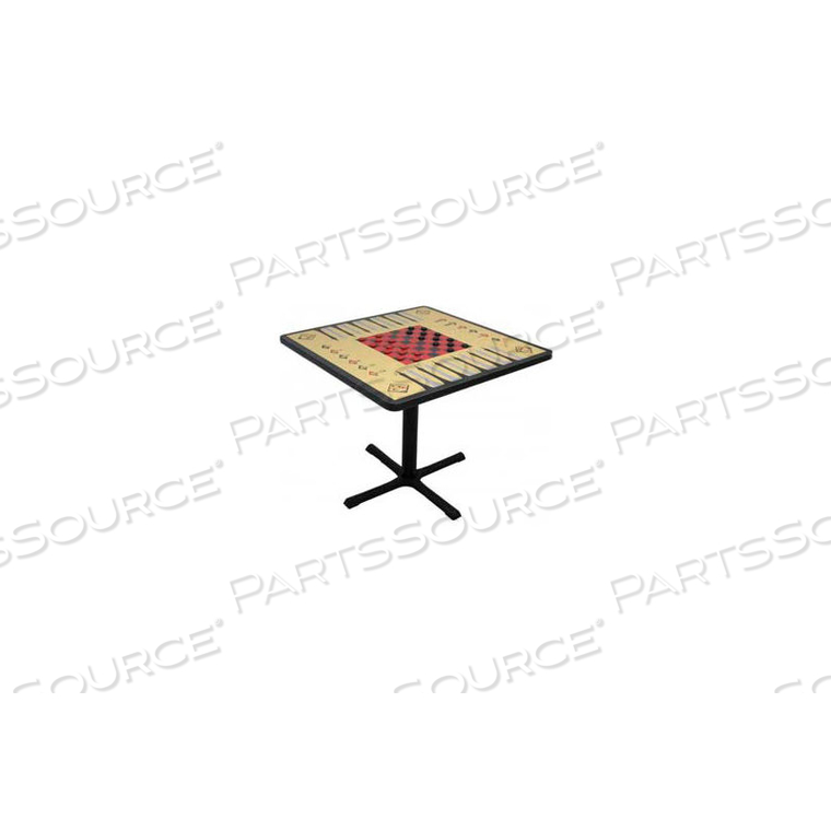 PLASTICS GAME TABLE WITH PEDESTAL BASE - 36"W X 36"L 