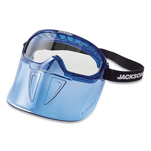 JACKSON SAFETY BLUE GOGGLE WITH FLIP UP CHIN GUARD, CLEAR, ANTI-FOG by Jackson Safety