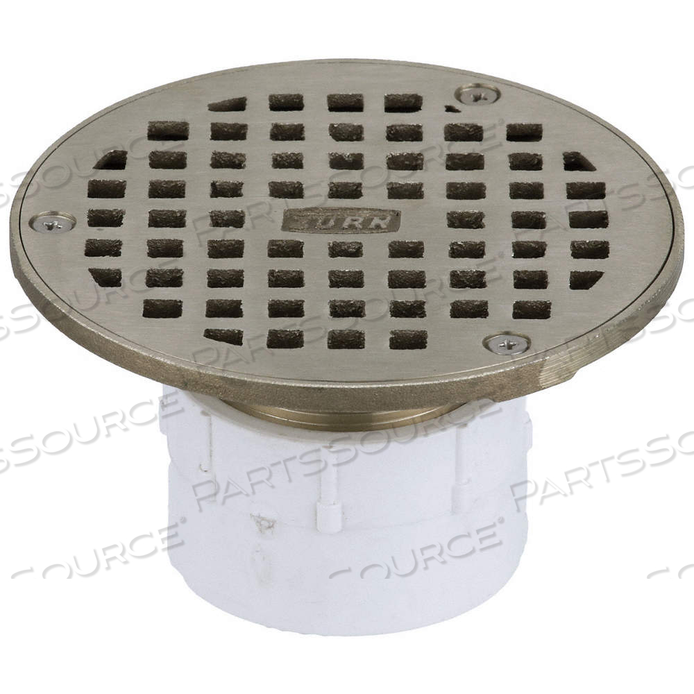 FLOOR DRAIN ADJUSTABLE PVC NICKEL TOP 2 by Zurn Industries LLC