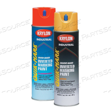 S03700 KRYLON INDUSTRIAL QUIK-MARK WB INVERTED MARKING PAINT,FLUORESCENT ORANGE by Sprayon