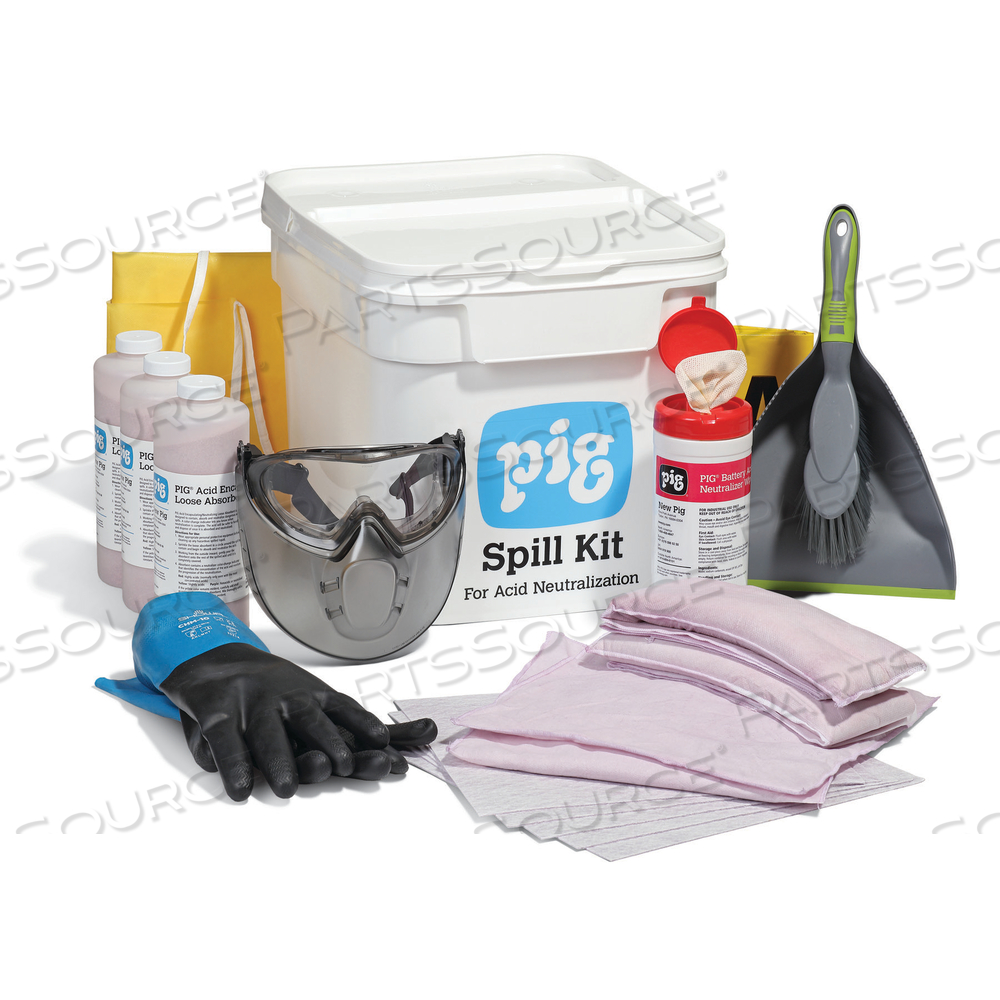 PIG ACID-NEUTRALIZING SPILL KIT IN BUCKET by New Pig Corporation PIG ACID-NEUTRALIZING SPILL KIT IN BUCKET by New Pig Corporation