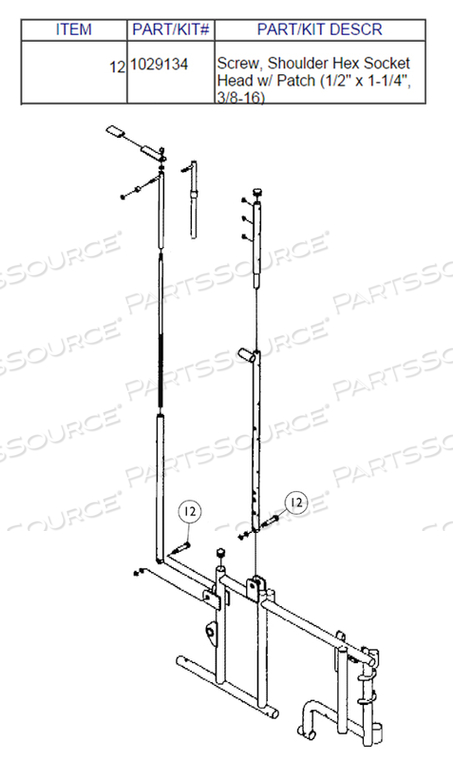 SHOULDER SCREW, 1/2 IN X 1-1/4 IN, HEX, SOCKET by Invacare Corporation