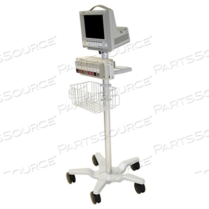 MONITOR ROLL STAND PACKAGE, 42" TALL ROLL STAND WITH MATTE GREY POST, PHILIPS INTELLIVUE SHELF W/30 DEGREE TILT LIMIT 