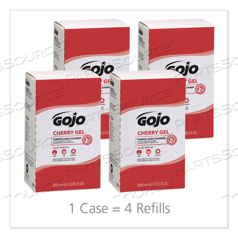 CHERRY GEL PUMICE HAND CLEANER, CHERRY SCENT, 2,000 ML REFILL, 4/CARTON by Gojo