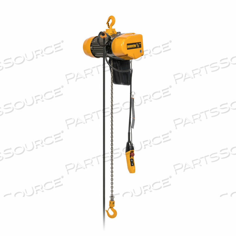 EQ 250 LBS, DUAL SPEED, ELECTRIC CHAIN HOIST, 10' LIFT, 56/9.3 FPM, 230V by Harrington