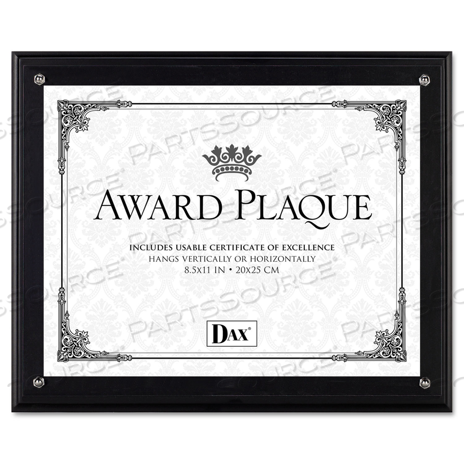 AWARD PLAQUE, WOOD/ACRYLIC FRAME, UP TO 8.5 X 11, BLACK 