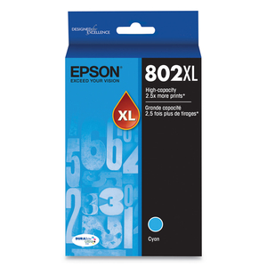 T802XL220-S (802XL) DURABRITE ULTRA HIGH-YIELD INK, 1,900 PAGE-YIELD, CYAN by Epson