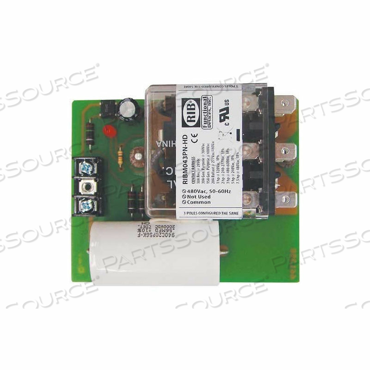 PANEL RELAY, 4" X 3.25", 20A, 3PDT, 480VAC by RIB