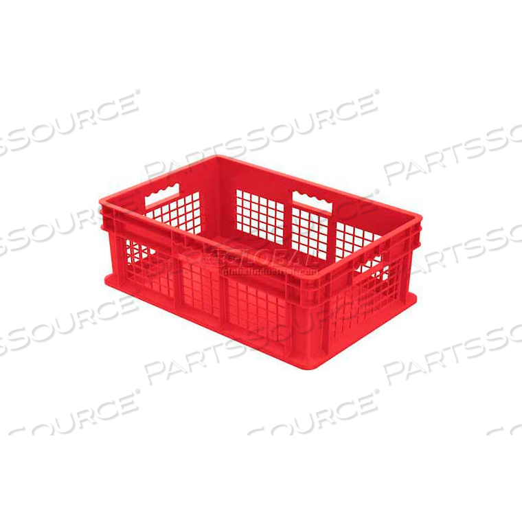 MESH STRAIGHT WALL CONTAINER, SOLID BASE, 23-3/4"LX15-3/4"WX8-1/4"H, RED by Akro-Mils / Myers Industries, Inc MESH STRAIGHT WALL CONTAINER, SOLID BASE, 23-3/4"LX15-3/4"WX8-1/4"H, RED by Akro-Mils / Myers Industries, Inc