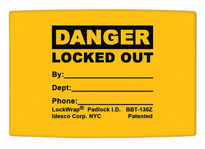 PADLOCK LABEL 1-5/8INHX1-1/2INW PK25 by Idesco