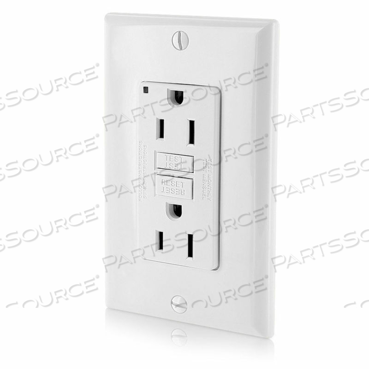 RECEPTACLE, DUPLEX, COMMERCIAL/RESIDENTIAL, 5-15R, 125V, 15A, WHITE by Leviton