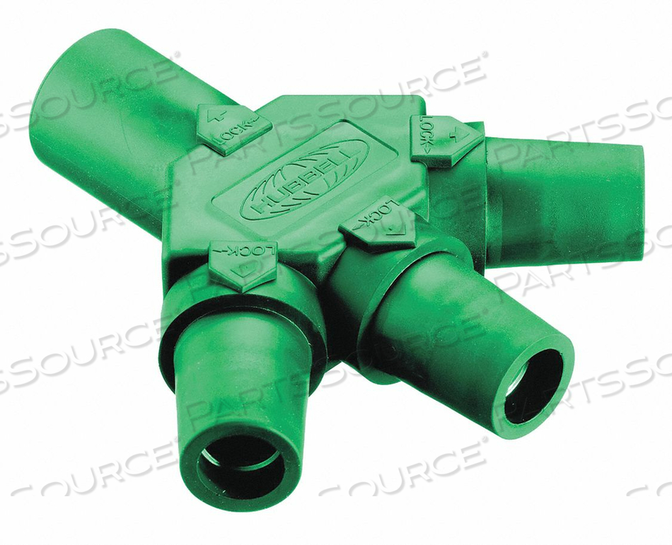 TRIPLE CONNECTR GRN SER 16 600VAC/250VDC by Hubbell Power Systems TRIPLE CONNECTR GRN SER 16 600VAC/250VDC by Hubbell Power Systems