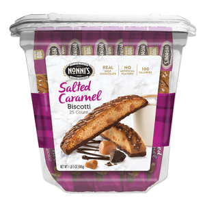 BISCOTTI, SALTED CARAMEL, 0.85 OZ INDIVIDUALLY WRAPPED, 25/PACK by Nonni's