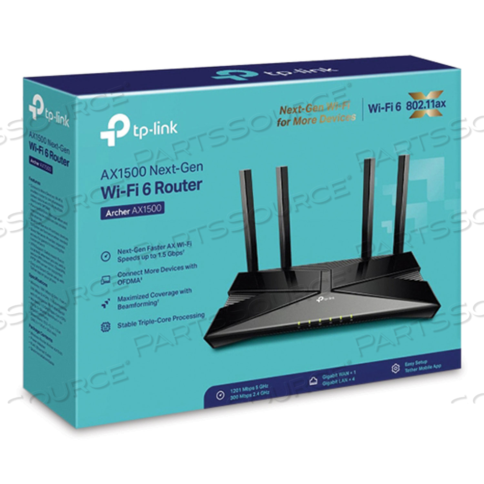 ARCHER AX1500 WIRELESS AND ETHERNET ROUTER, 5 PORTS, DUAL-BAND 2.4 GHZ/5 GHZ by TP-Link