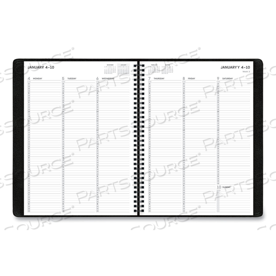 ALIGNED WEEKLY APPOINTMENT PLANNER, 11 X 8.25, BLACK COVER, 12-MONTH (JAN TO DEC): 2023 